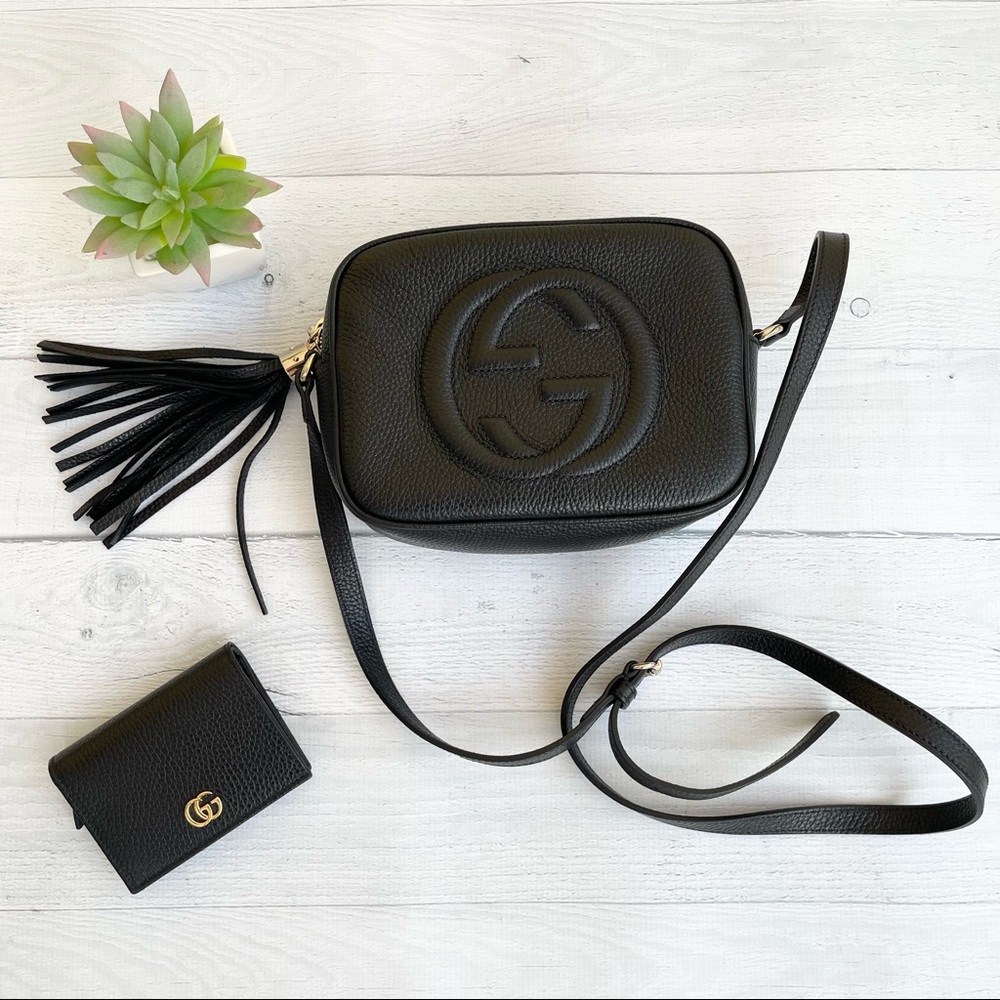 GUCCI SoHo Disco Calfskin Bag Black Small Crossbody